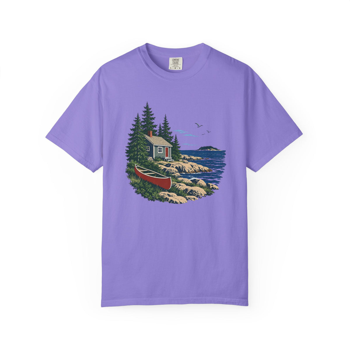 Coastal Cabin Tee — Canoe Shoreline Graphic T-Shirt