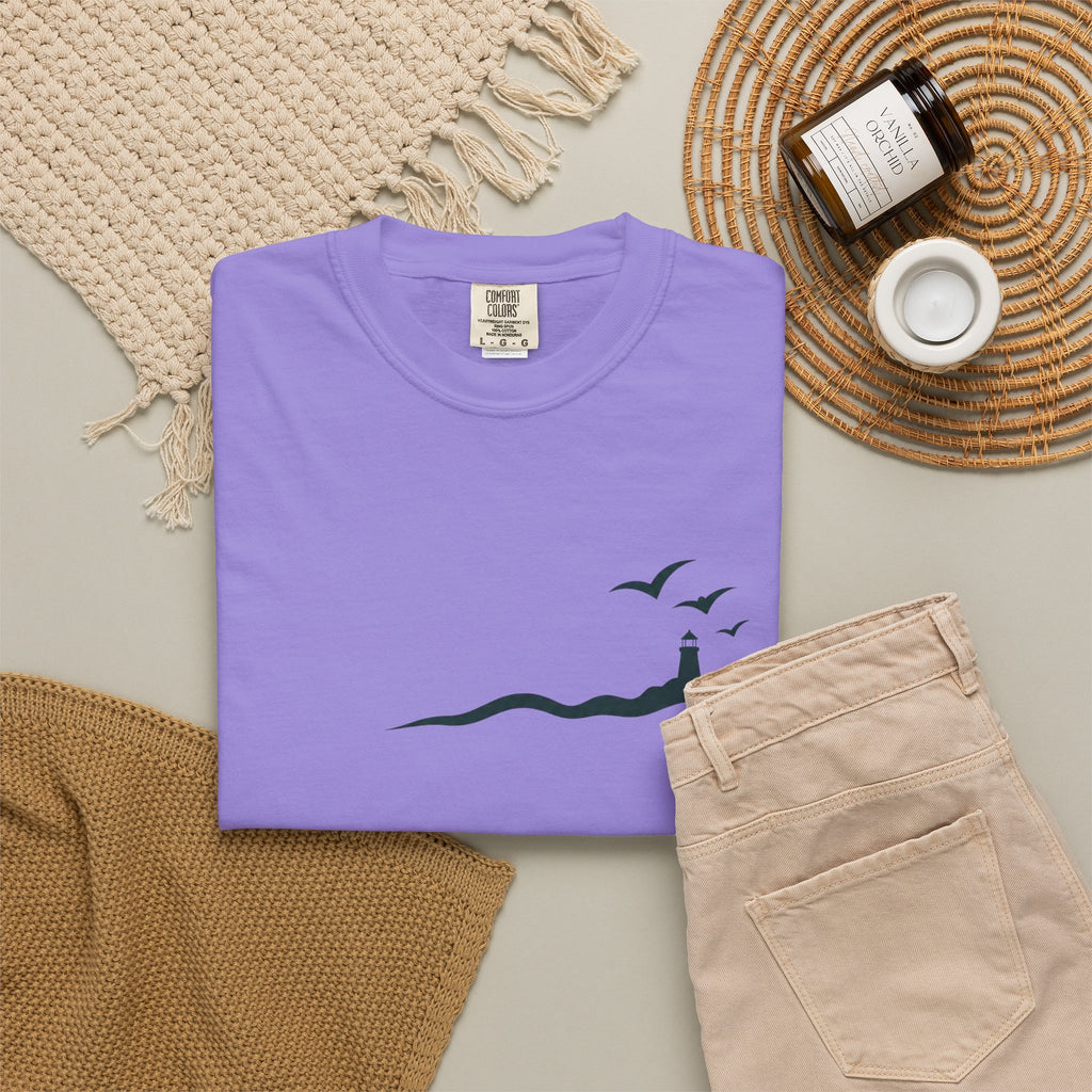 Coastal Lighthouse Tee – Minimal Seaside Graphic T-Shirt