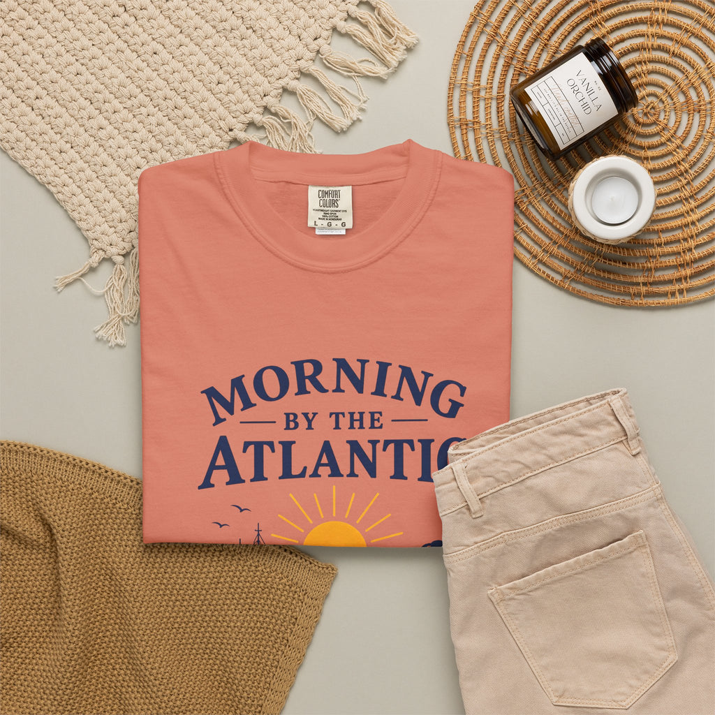 Morning by the Atlantic T-Shirt — Nautical Sunrise Boat Tee