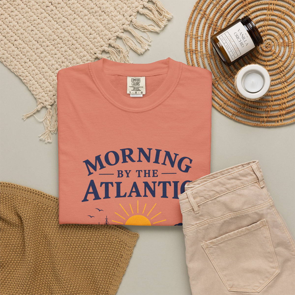 Morning by the Atlantic T-Shirt — Nautical Sunrise Boat Tee