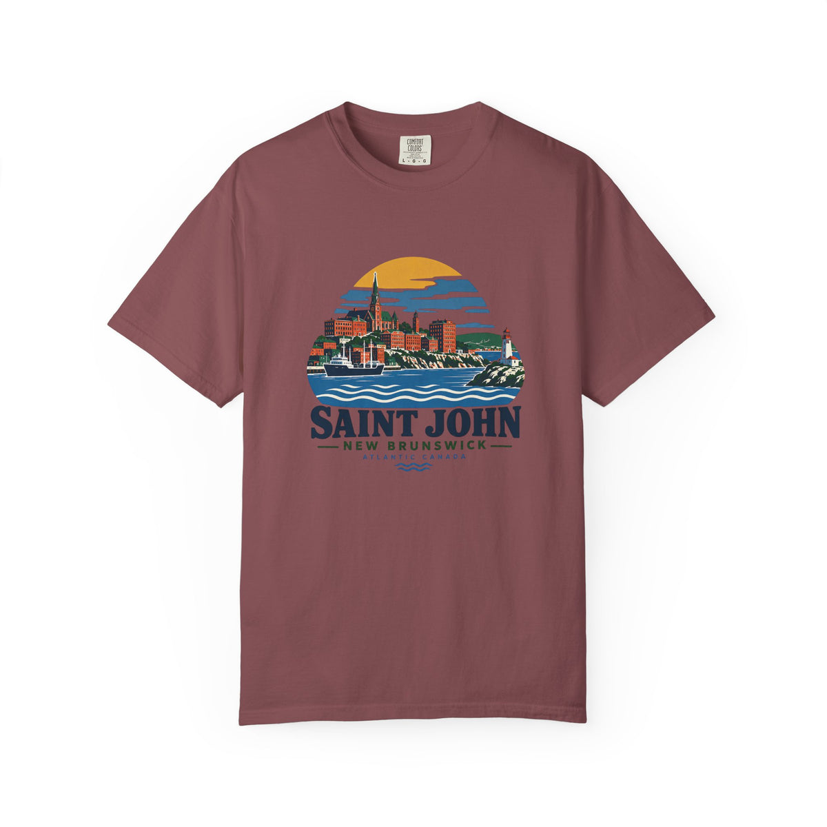 Saint John, New Brunswick Skyline T-Shirt — Vintage Coastal Souvenir Tee