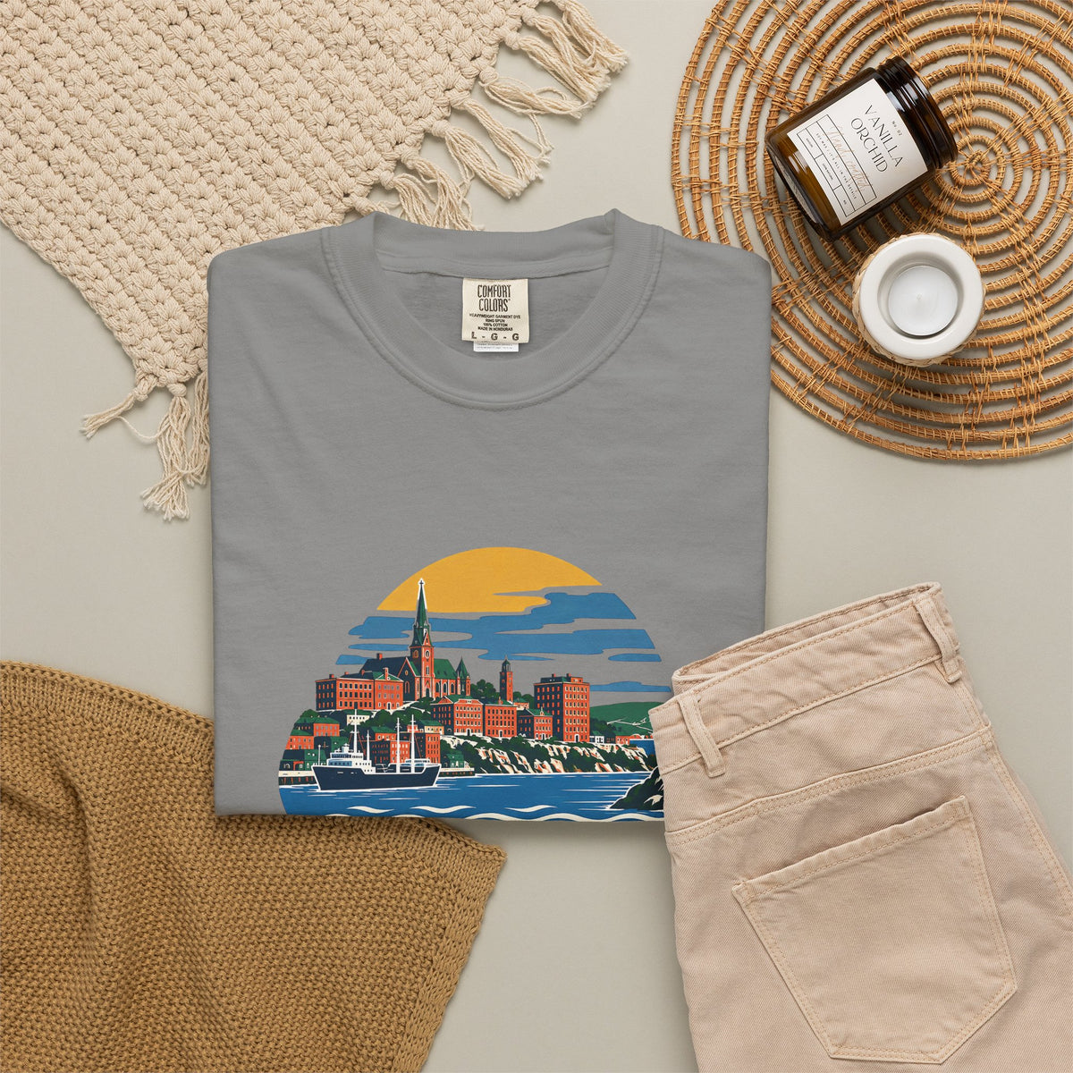 Saint John, New Brunswick Skyline T-Shirt — Vintage Coastal Souvenir Tee