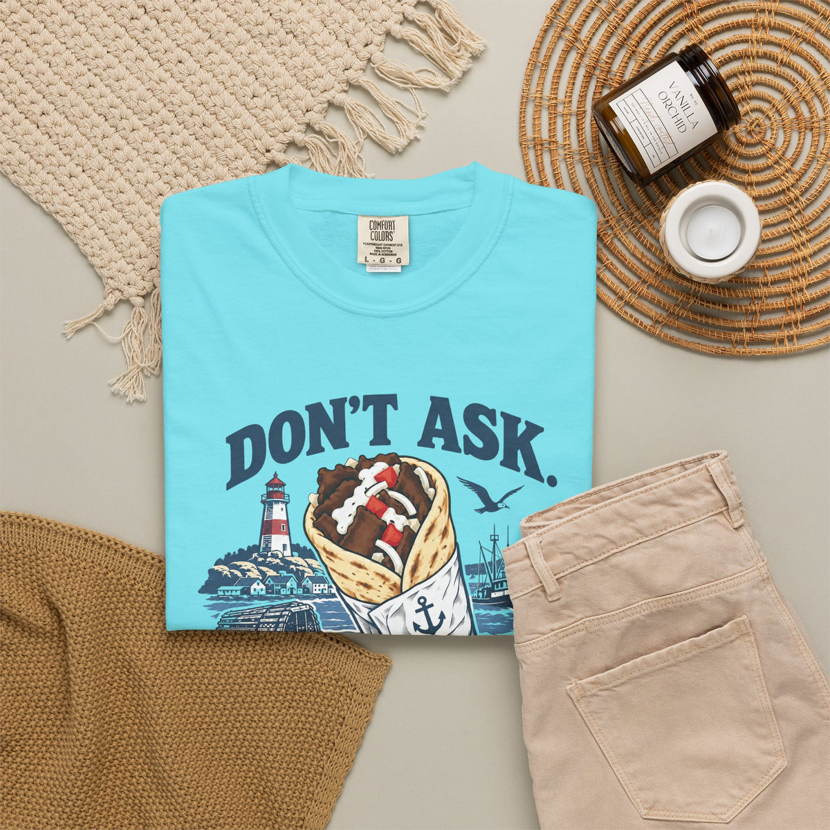 Donair T‑Shirt — “Don’t Ask, Just Order a Donair” Nautical Foodie Tee