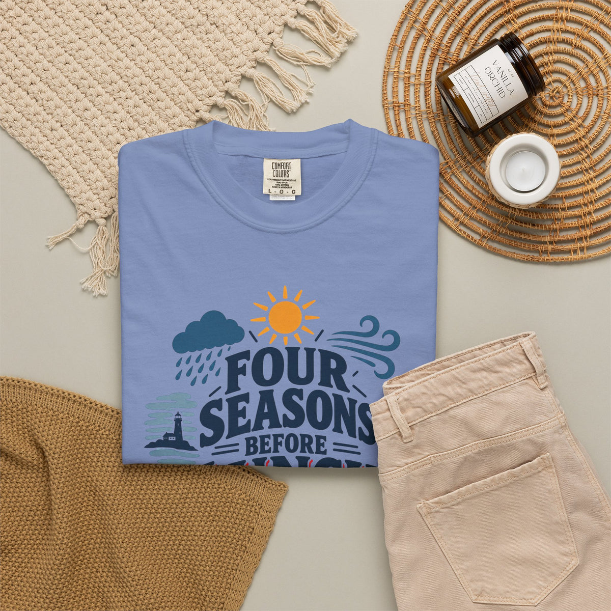 Four Seasons Before Lunch T-Shirt — Funny Weather & Seasonal Humor Tee