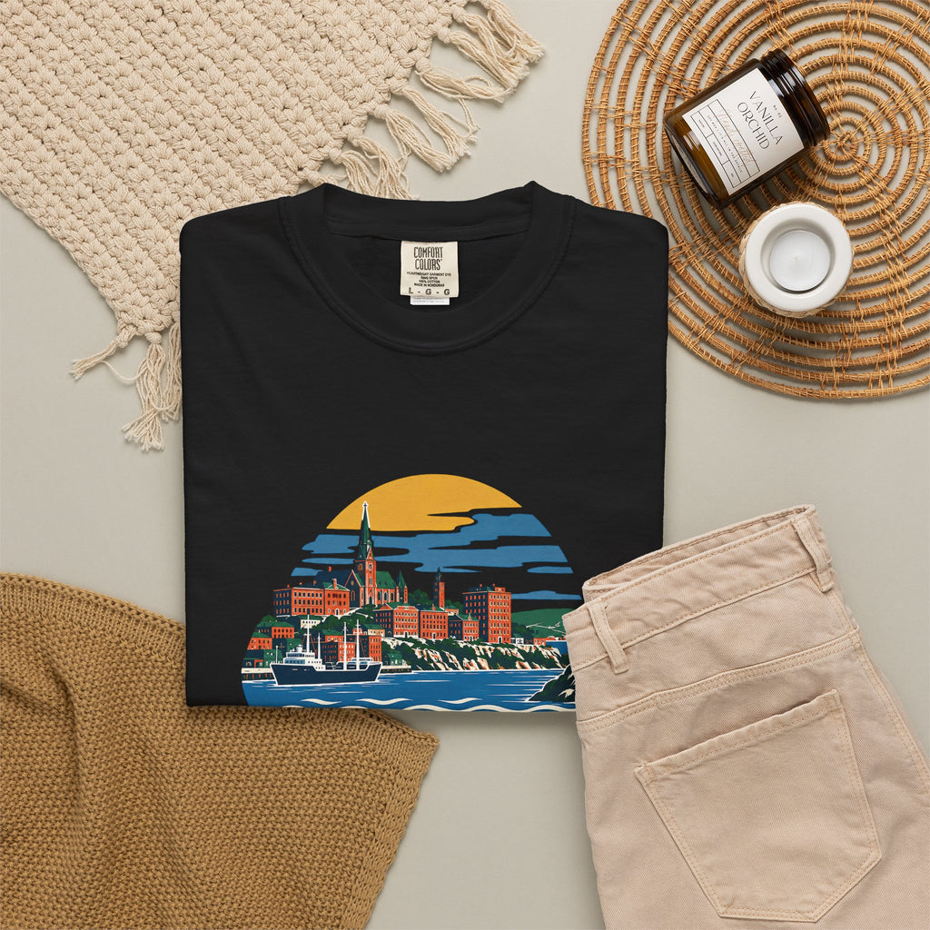 Saint John, New Brunswick Skyline T-Shirt — Vintage Coastal Souvenir Tee