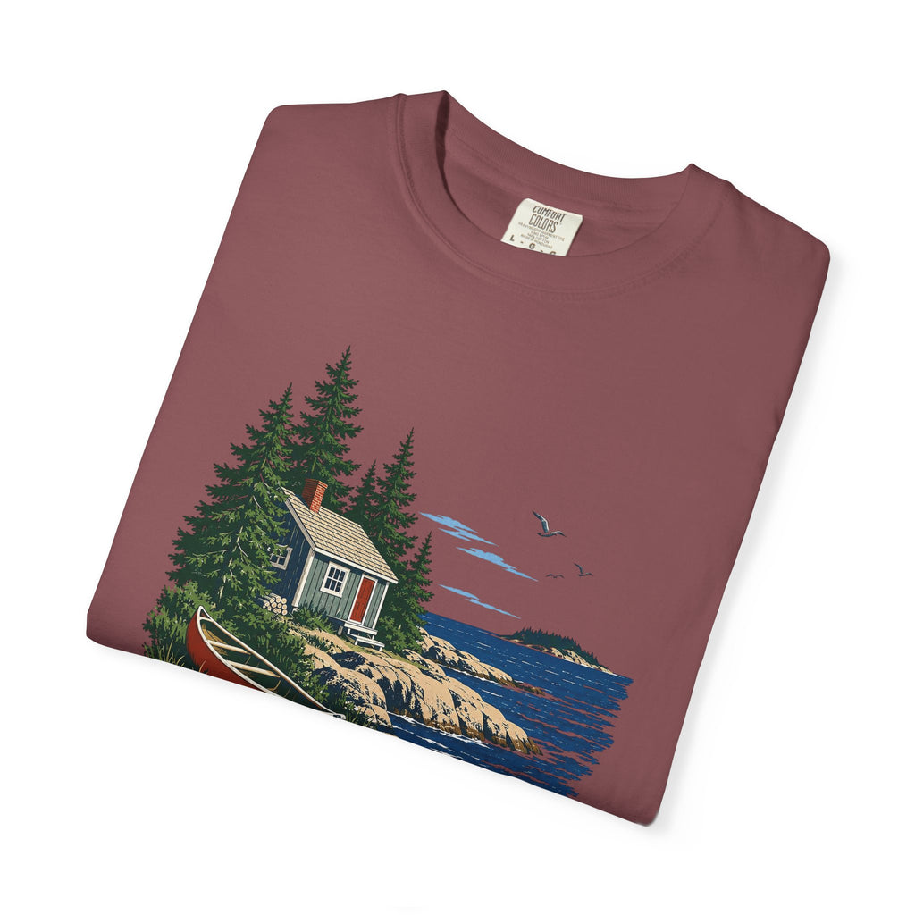 Coastal Cabin Tee — Canoe Shoreline Graphic T-Shirt