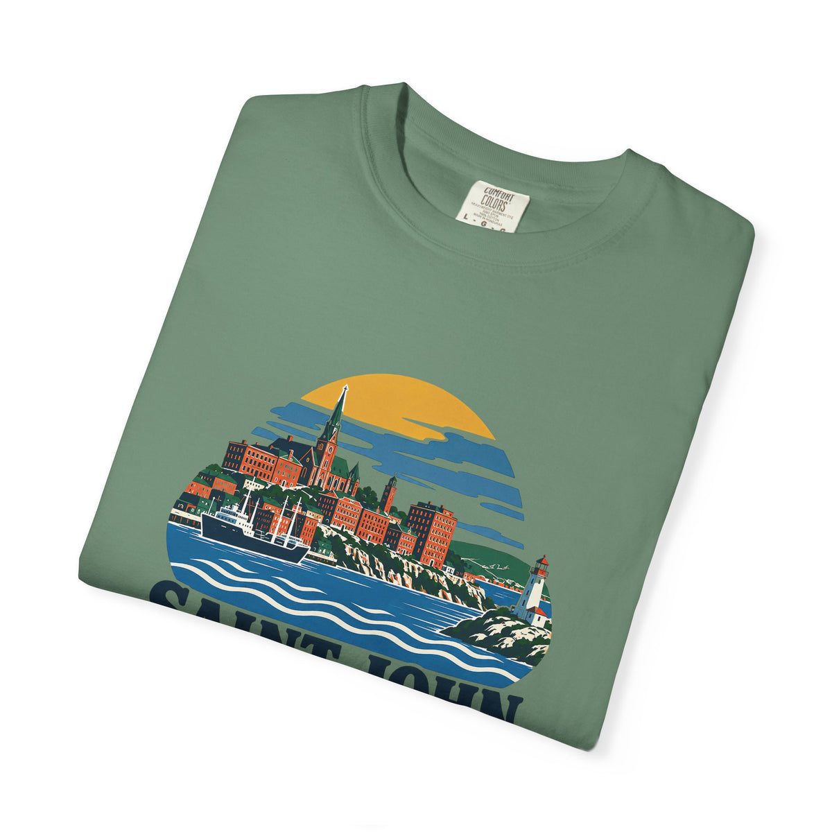 Saint John, New Brunswick Skyline T-Shirt — Vintage Coastal Souvenir Tee