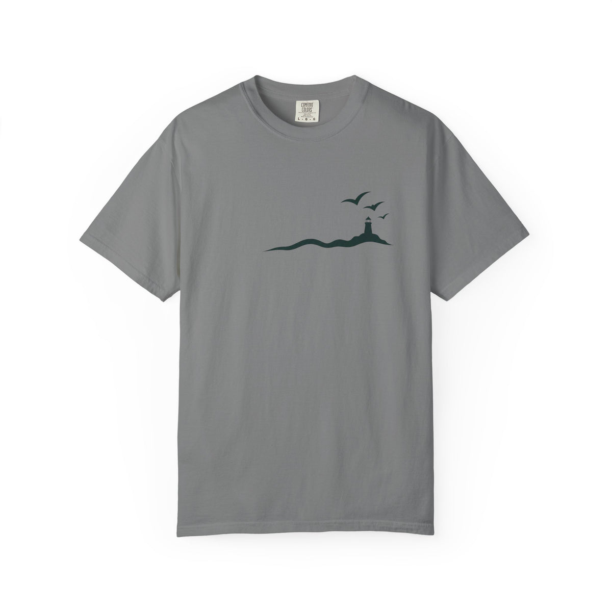 Coastal Lighthouse Tee – Minimal Seaside Graphic T-Shirt