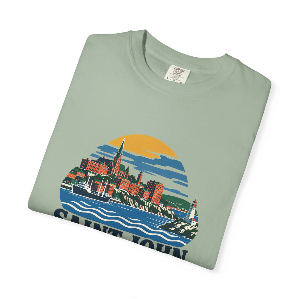 Saint John, New Brunswick Skyline T-Shirt — Vintage Coastal Souvenir Tee