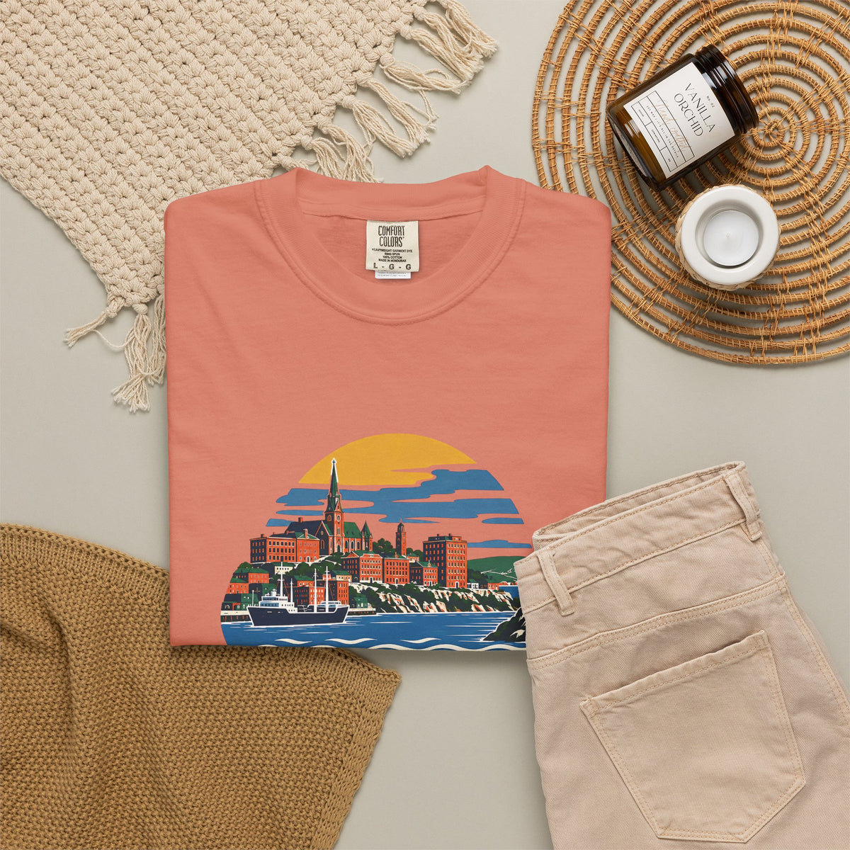 Saint John, New Brunswick Skyline T-Shirt — Vintage Coastal Souvenir Tee