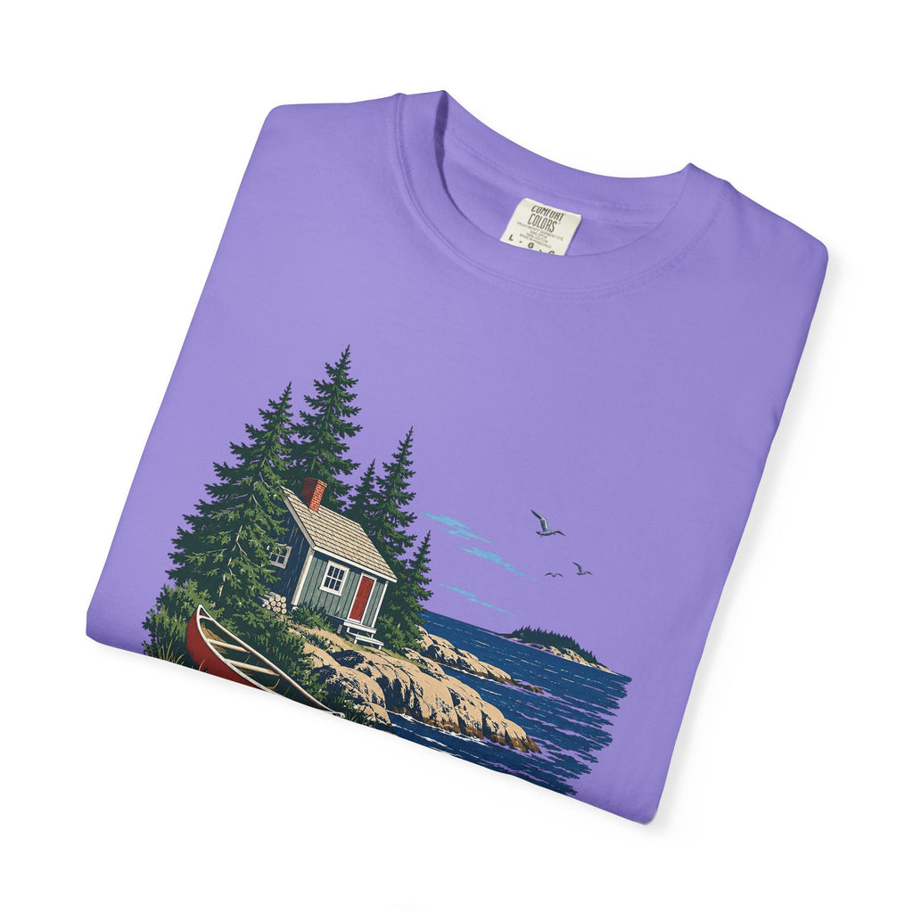 Coastal Cabin Tee — Canoe Shoreline Graphic T-Shirt