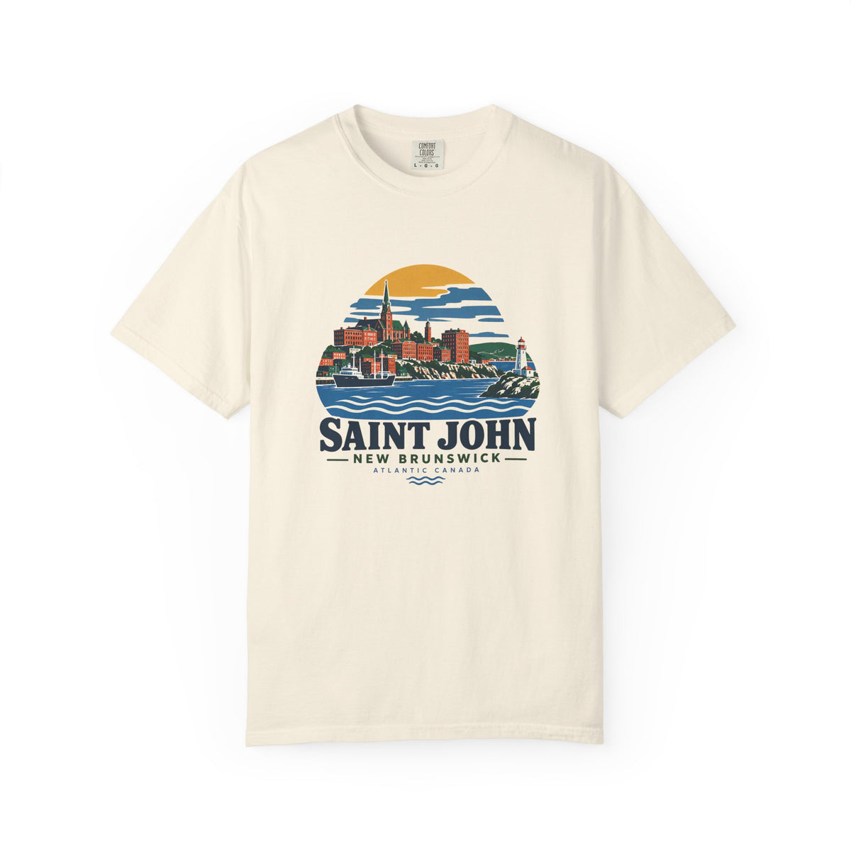 Saint John, New Brunswick Skyline T-Shirt — Vintage Coastal Souvenir Tee