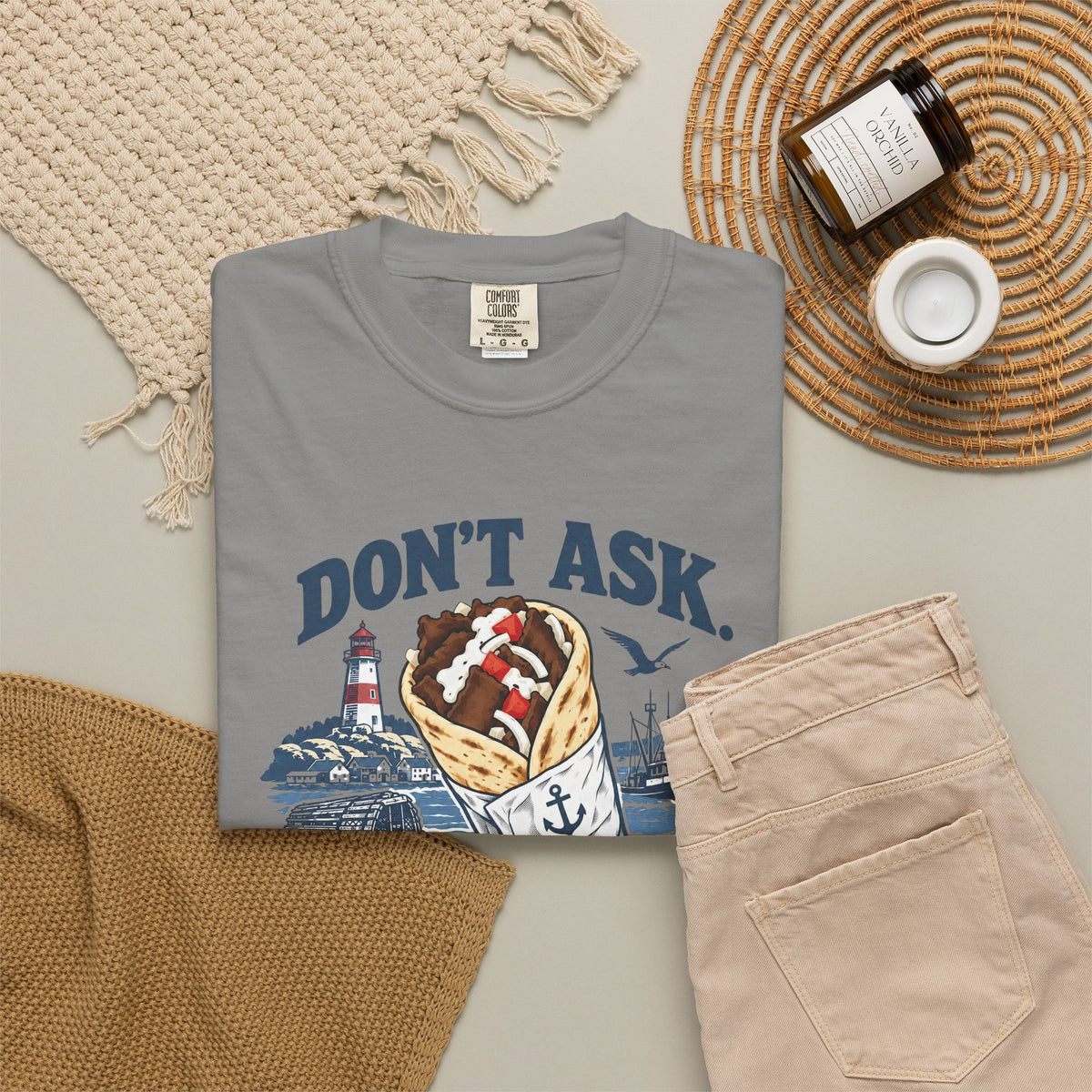 Donair T‑Shirt — “Don’t Ask, Just Order a Donair” Nautical Foodie Tee