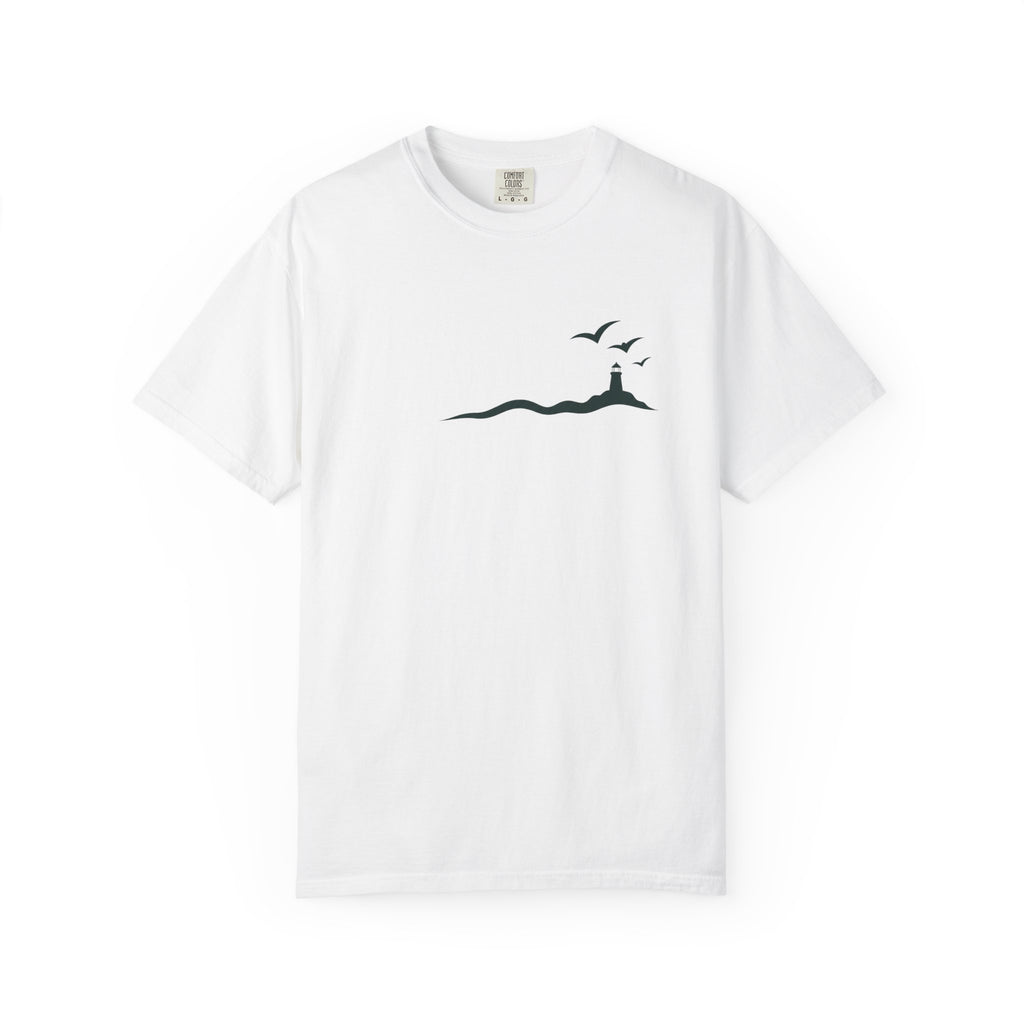 Coastal Lighthouse Tee – Minimal Seaside Graphic T-Shirt