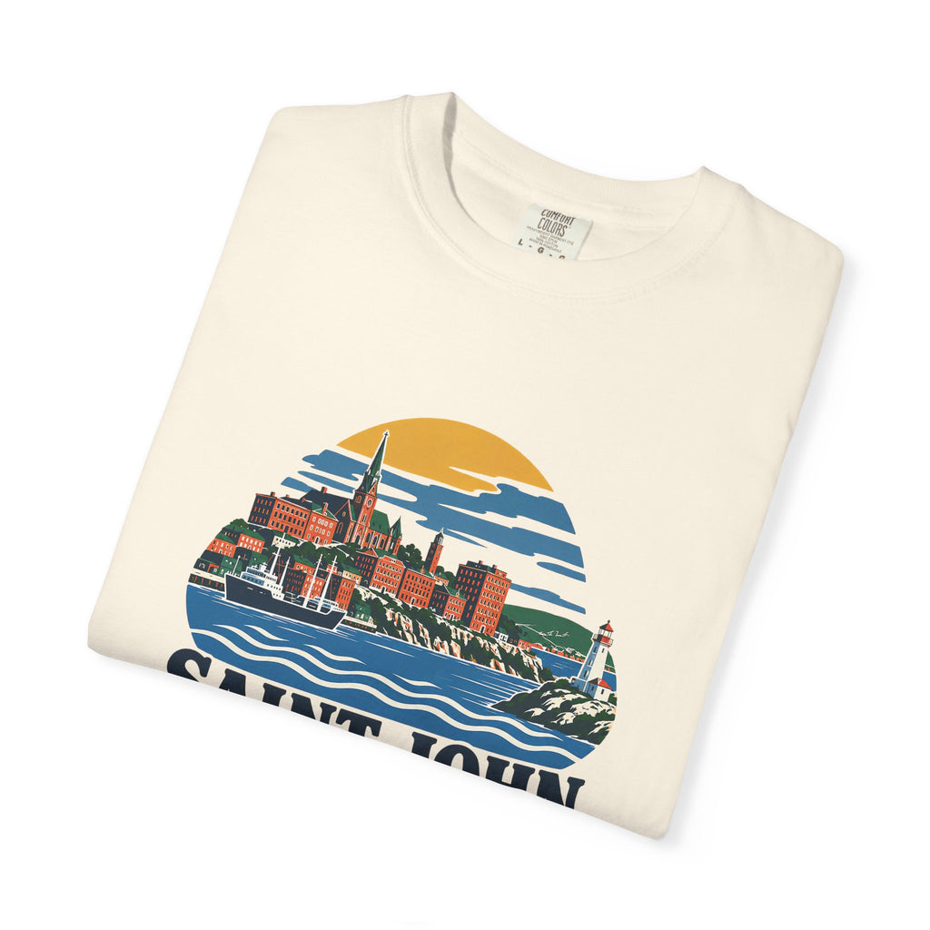 Saint John, New Brunswick Skyline T-Shirt — Vintage Coastal Souvenir Tee