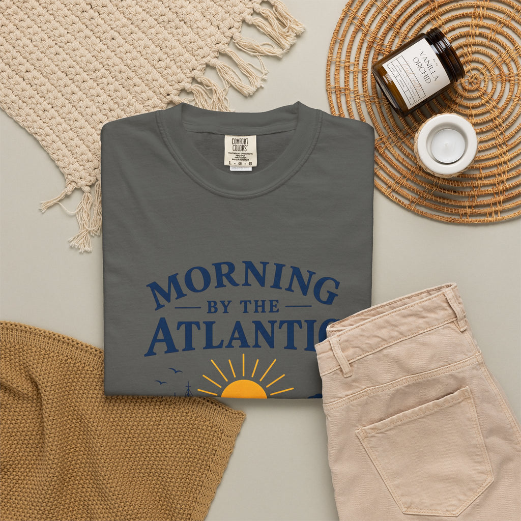 Morning by the Atlantic T-Shirt — Nautical Sunrise Boat Tee