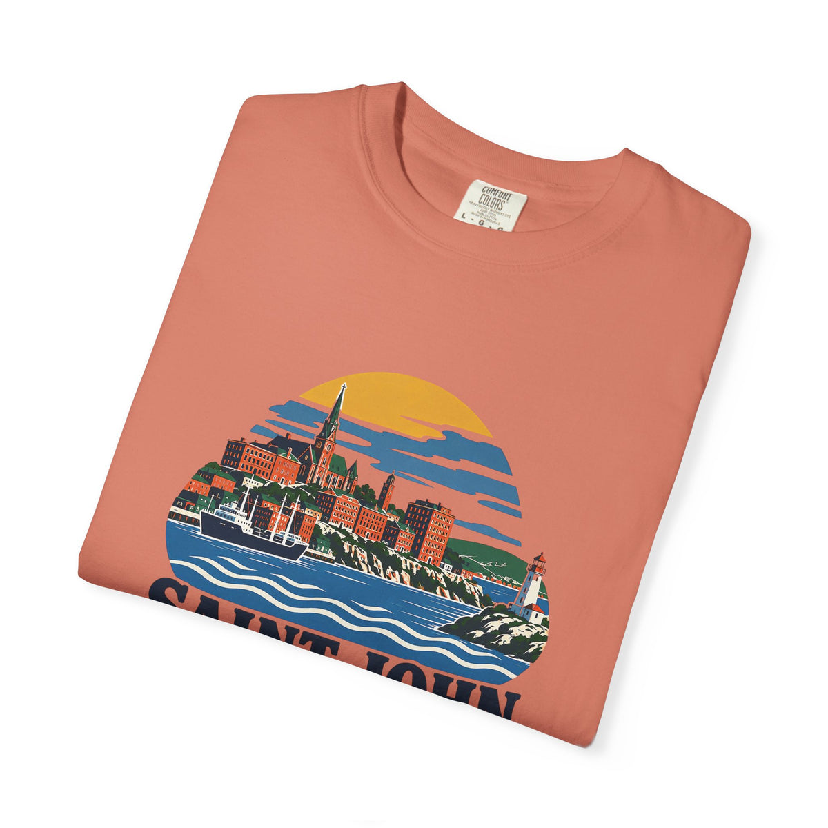 Saint John, New Brunswick Skyline T-Shirt — Vintage Coastal Souvenir Tee
