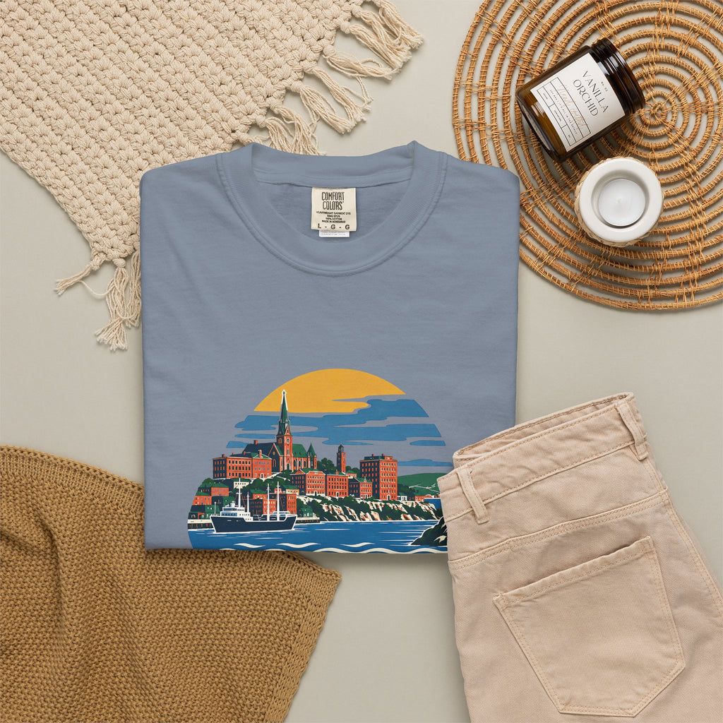 Saint John, New Brunswick Skyline T-Shirt — Vintage Coastal Souvenir Tee
