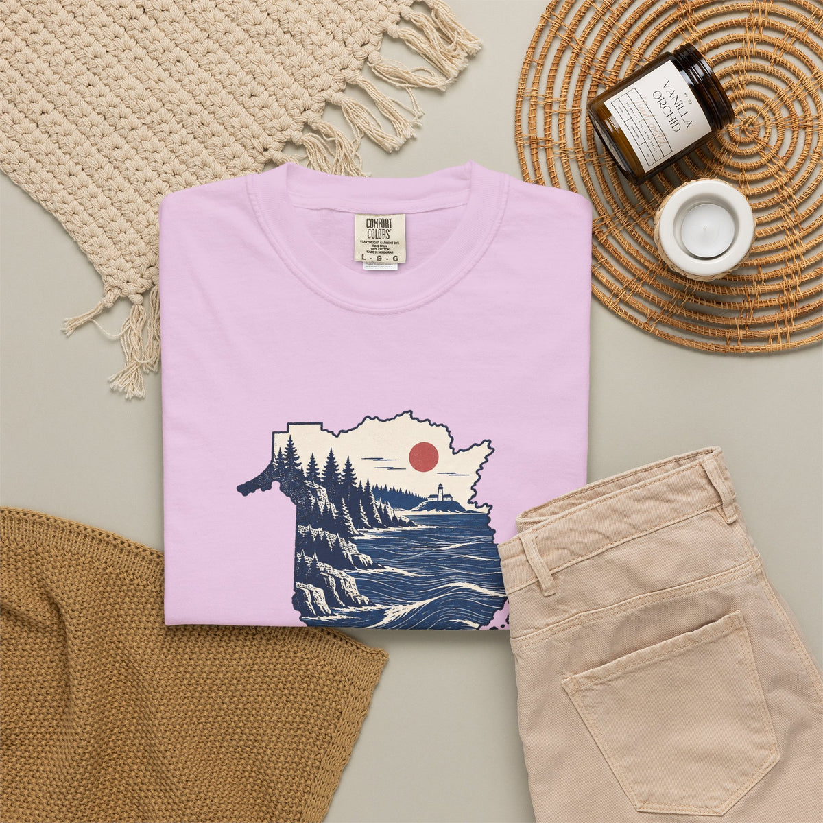 New Brunswick Adventure Map T-Shirt — Scenic Coastal Mountains Graphic
