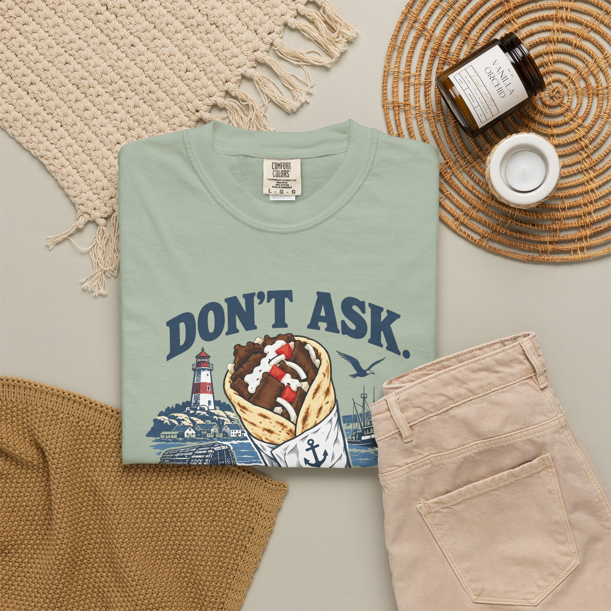 Donair T‑Shirt — “Don’t Ask, Just Order a Donair” Nautical Foodie Tee