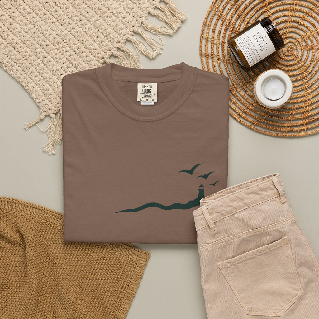 Coastal Lighthouse Tee – Minimal Seaside Graphic T-Shirt