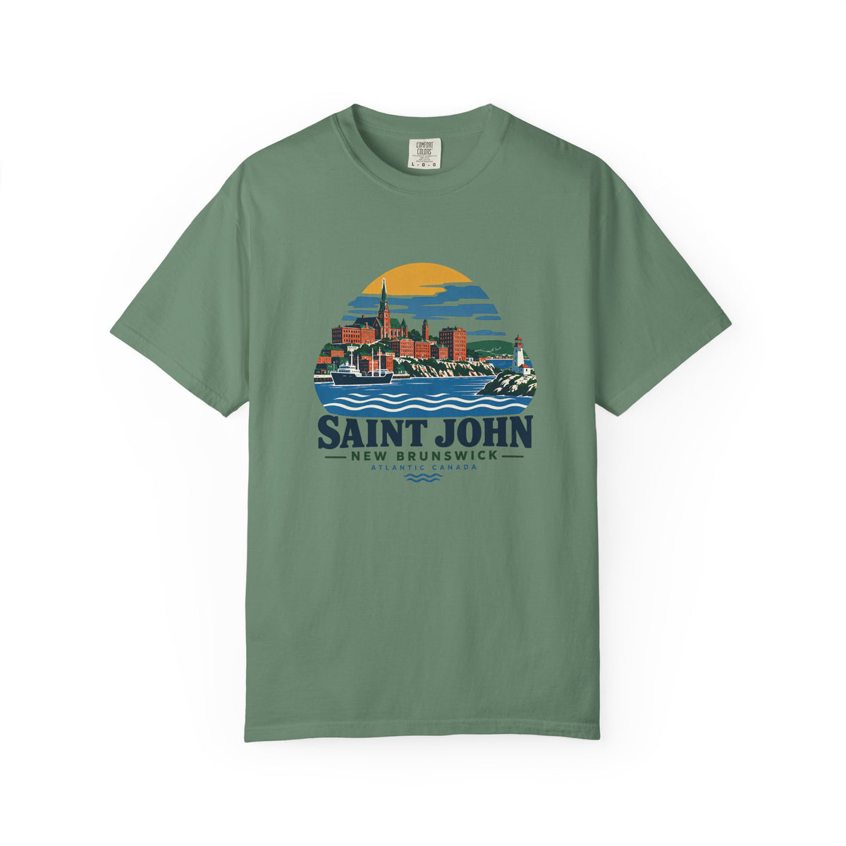 Saint John, New Brunswick Skyline T-Shirt — Vintage Coastal Souvenir Tee