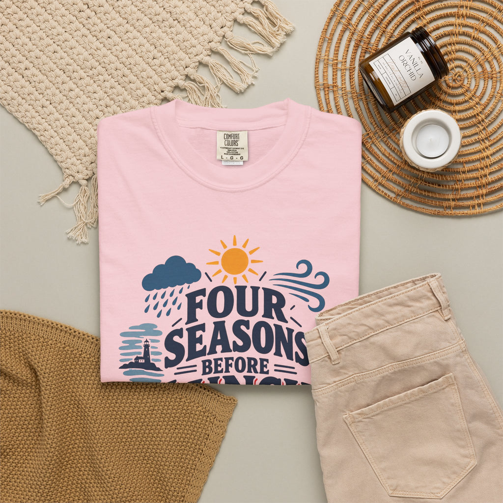 Four Seasons Before Lunch T-Shirt — Funny Weather & Seasonal Humor Tee