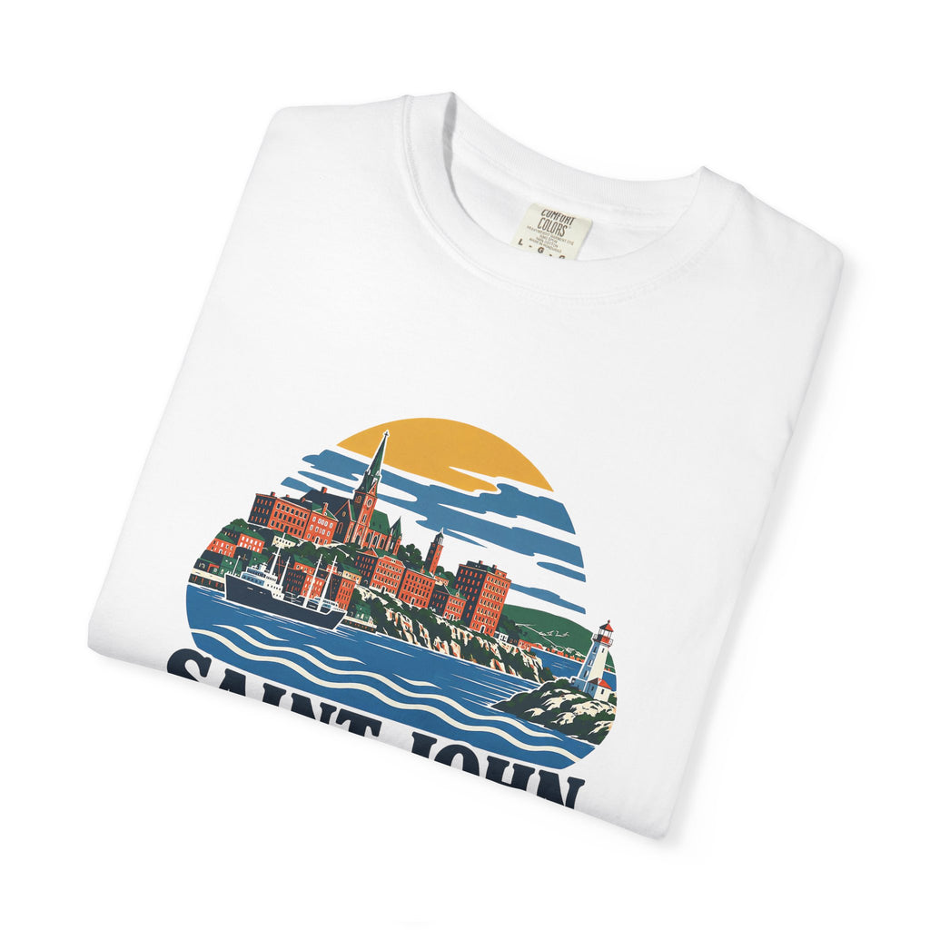 Saint John, New Brunswick Skyline T-Shirt — Vintage Coastal Souvenir Tee