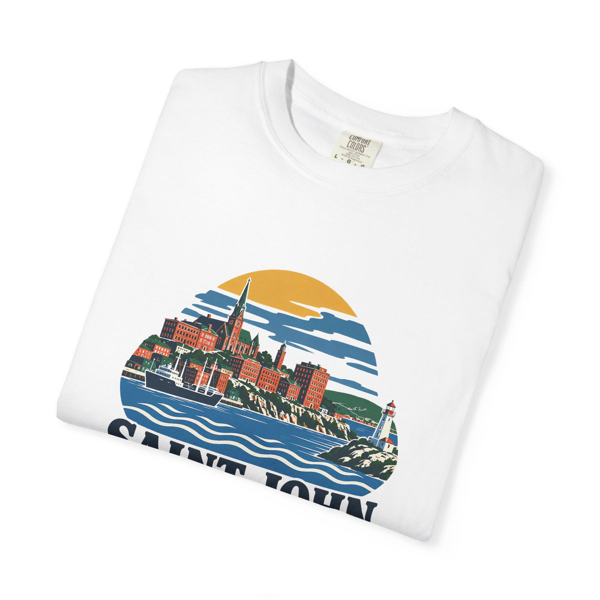Saint John, New Brunswick Skyline T-Shirt — Vintage Coastal Souvenir Tee