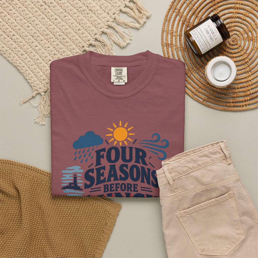 Four Seasons Before Lunch T-Shirt — Funny Weather & Seasonal Humor Tee