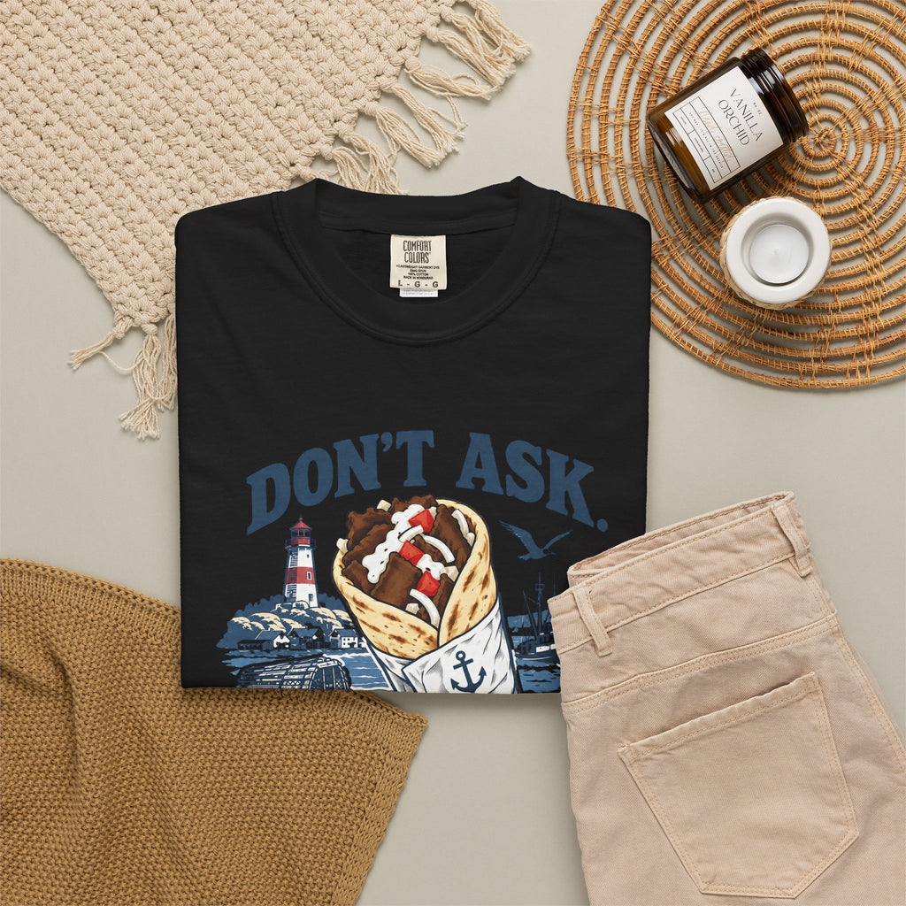 Donair T‑Shirt — “Don’t Ask, Just Order a Donair” Nautical Foodie Tee