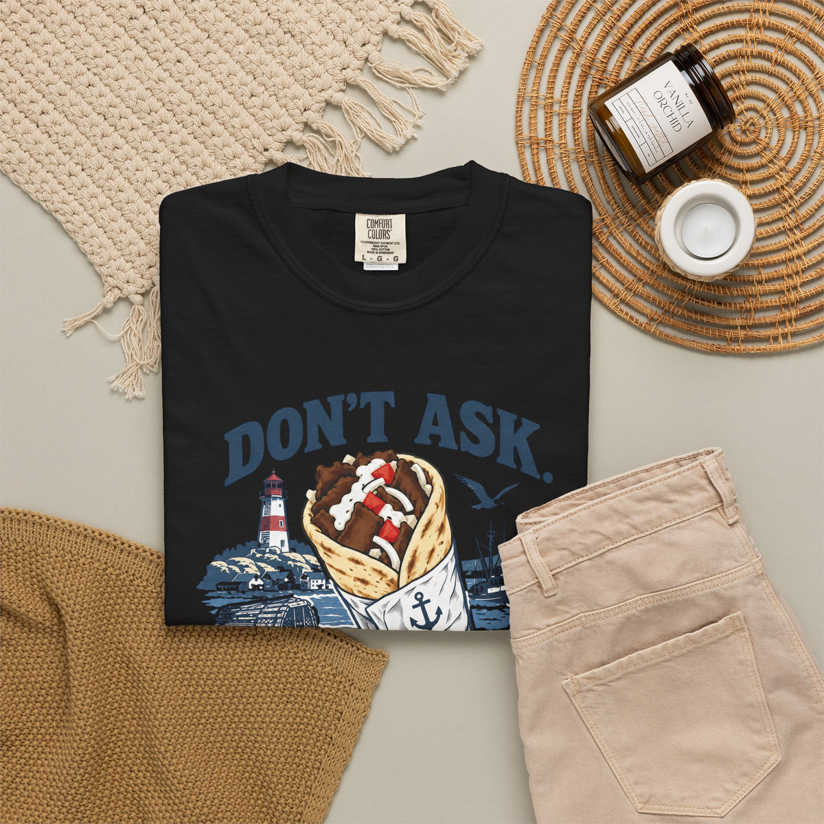 Donair T‑Shirt — “Don’t Ask, Just Order a Donair” Nautical Foodie Tee