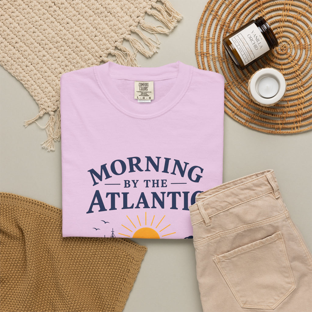 Morning by the Atlantic T-Shirt — Nautical Sunrise Boat Tee