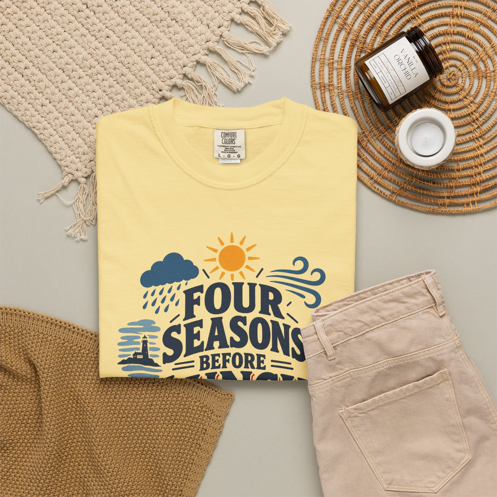 Four Seasons Before Lunch T-Shirt — Funny Weather & Seasonal Humor Tee