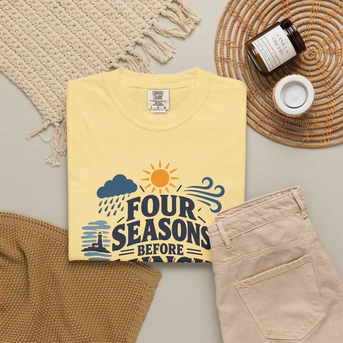 Four Seasons Before Lunch T-Shirt — Funny Weather & Seasonal Humor Tee