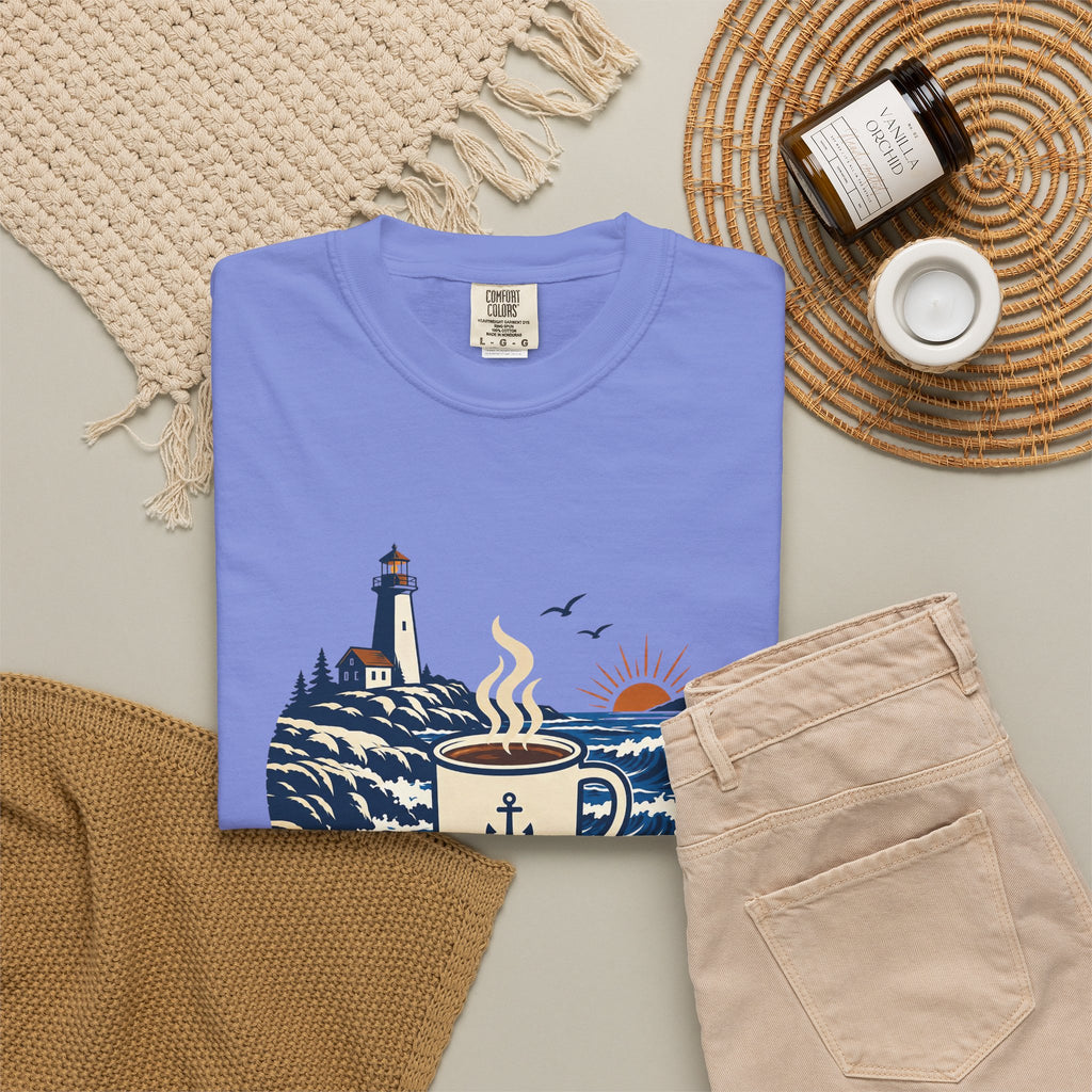 Coffee. Coast. Repeat. T-Shirt — Coastal Coffee Graphic Tee