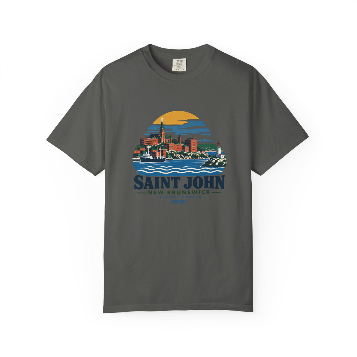Saint John, New Brunswick Skyline T-Shirt — Vintage Coastal Souvenir Tee