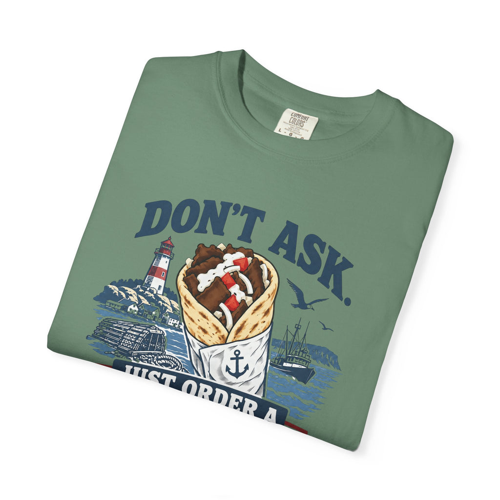 Donair T‑Shirt — “Don’t Ask, Just Order a Donair” Nautical Foodie Tee