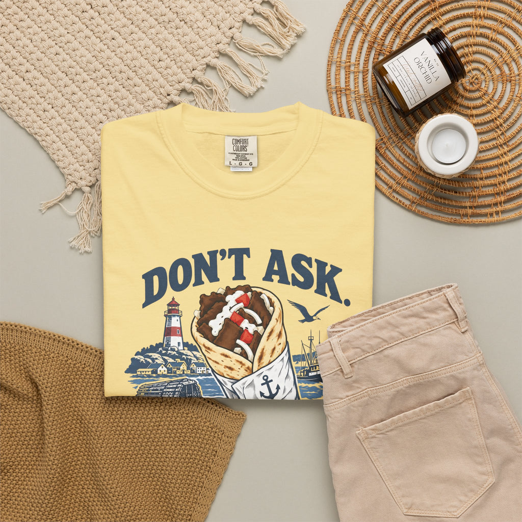 Donair T‑Shirt — “Don’t Ask, Just Order a Donair” Nautical Foodie Tee