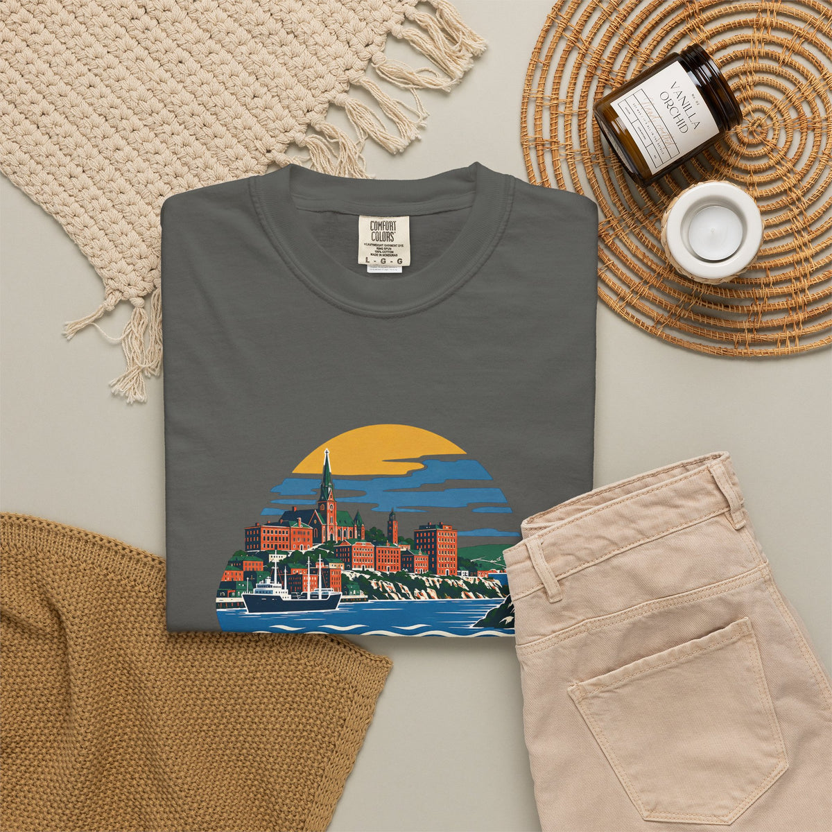 Saint John, New Brunswick Skyline T-Shirt — Vintage Coastal Souvenir Tee