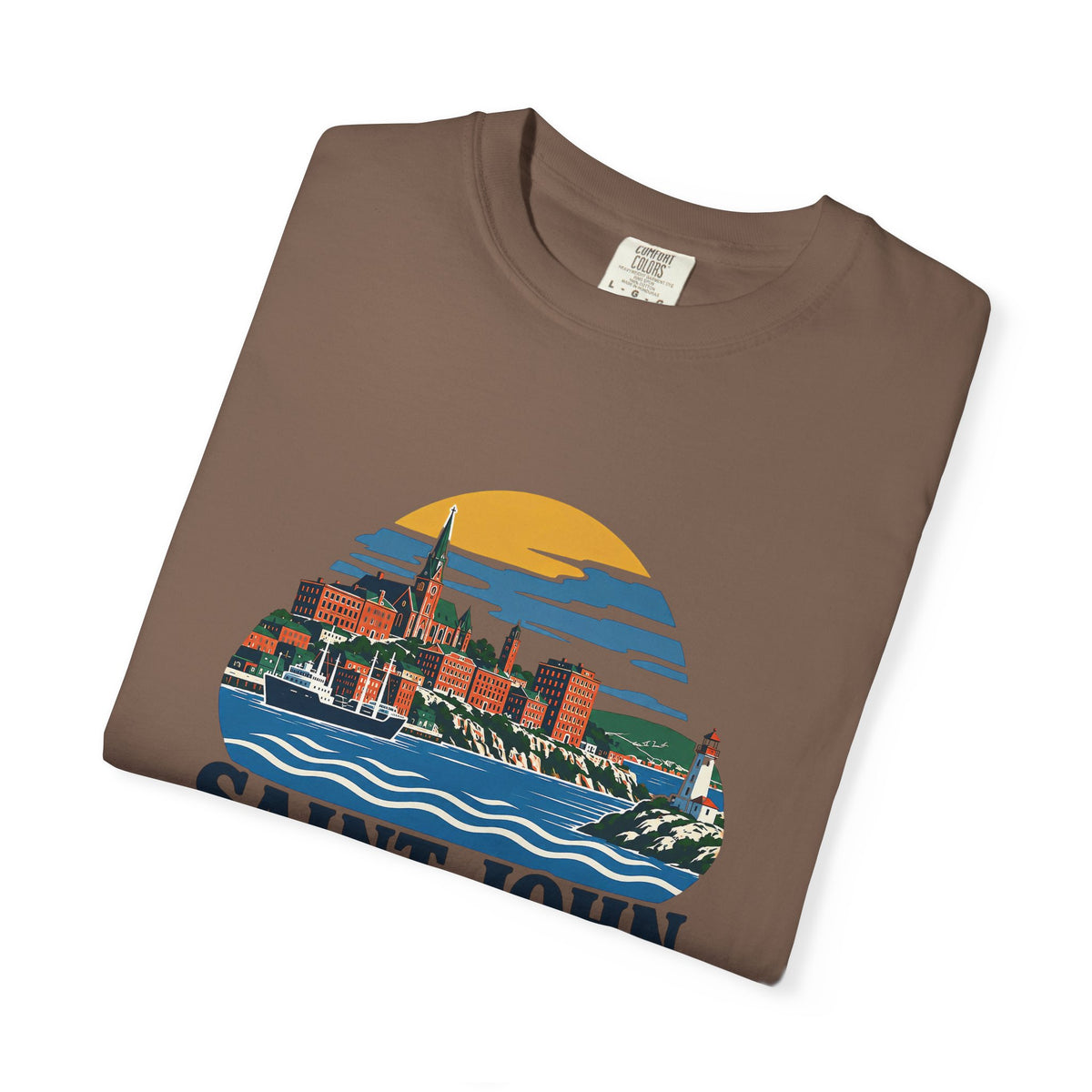 Saint John, New Brunswick Skyline T-Shirt — Vintage Coastal Souvenir Tee