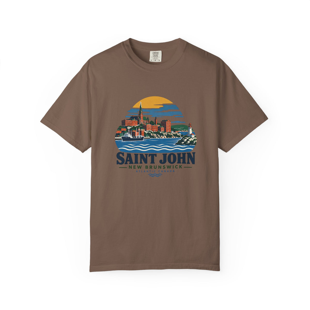 Saint John, New Brunswick Skyline T-Shirt — Vintage Coastal Souvenir Tee
