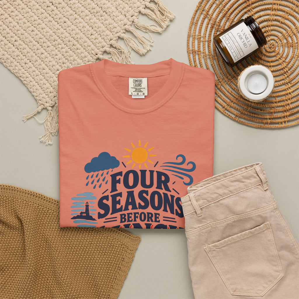 Four Seasons Before Lunch T-Shirt — Funny Weather & Seasonal Humor Tee