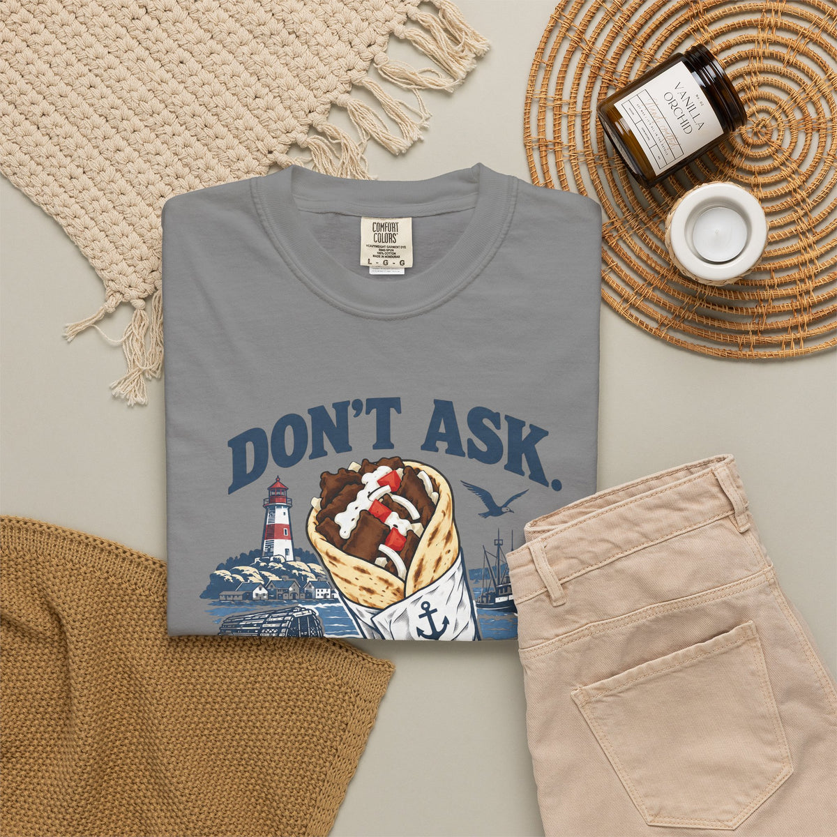 Donair T‑Shirt — “Don’t Ask, Just Order a Donair” Nautical Foodie Tee