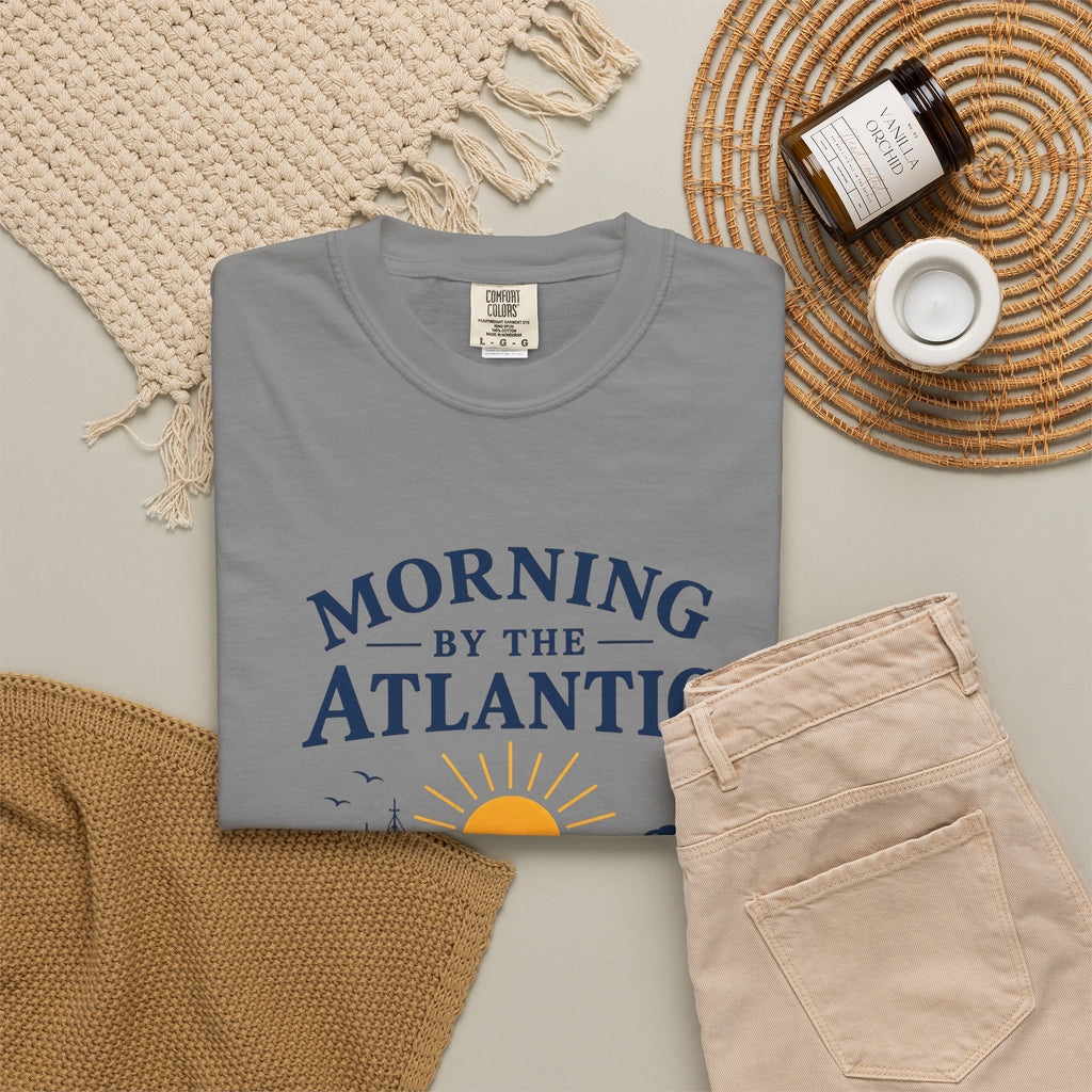 Morning by the Atlantic T-Shirt — Nautical Sunrise Boat Tee