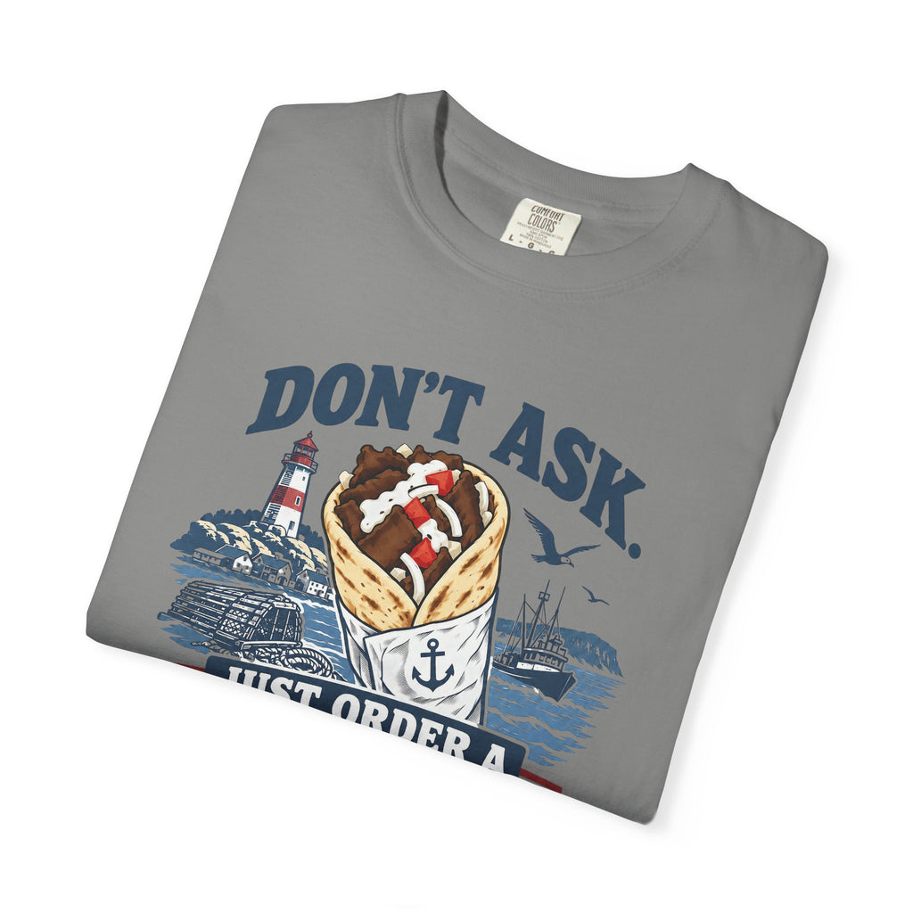 Donair T‑Shirt — “Don’t Ask, Just Order a Donair” Nautical Foodie Tee