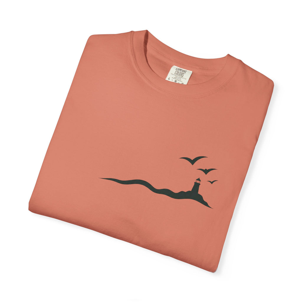 Coastal Lighthouse Tee – Minimal Seaside Graphic T-Shirt