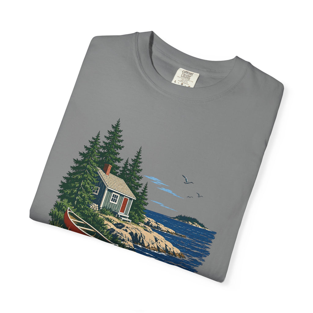 Coastal Cabin Tee — Canoe Shoreline Graphic T-Shirt