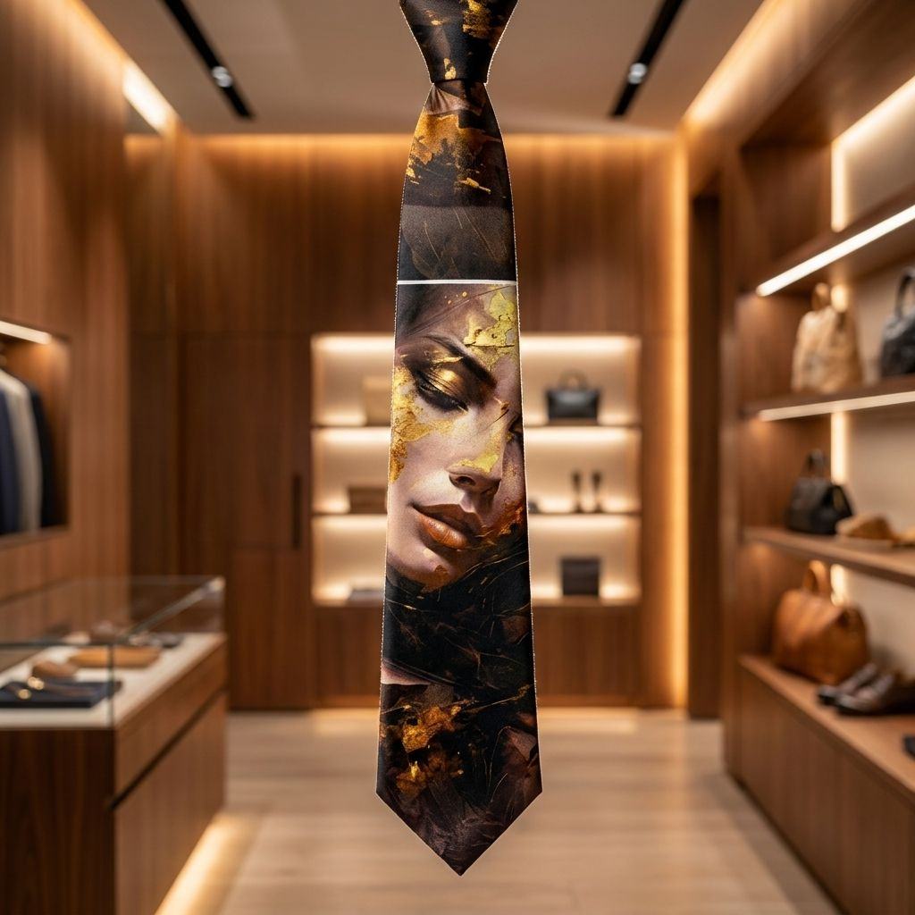 One-of-a-Kind Surreal Zipper Tie