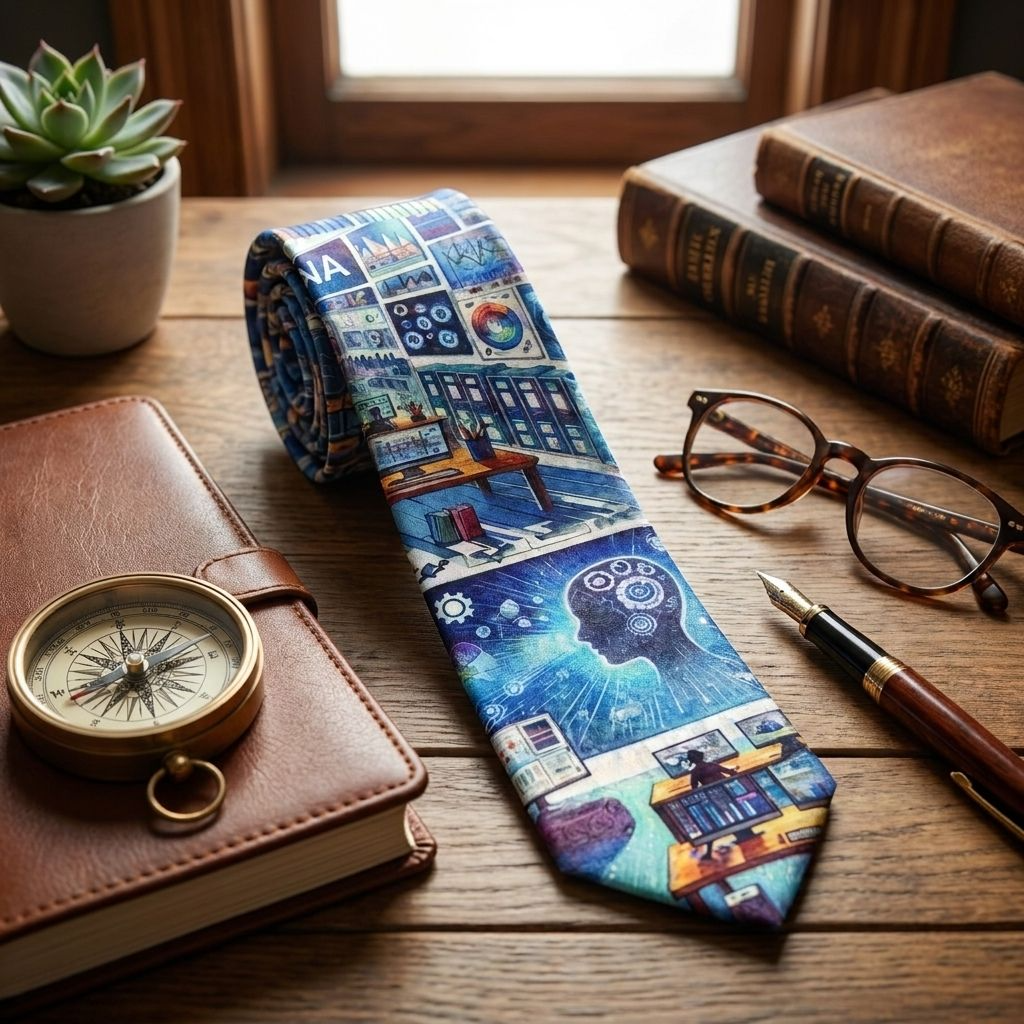One-of-a-Kind Surreal Zipper Tie